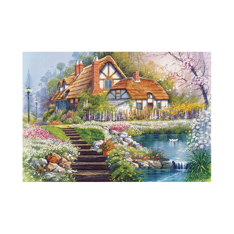 Cottage with Swans