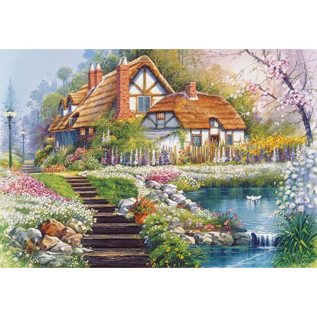 Cottage with Swans