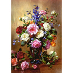 Roses in a Blue Vase