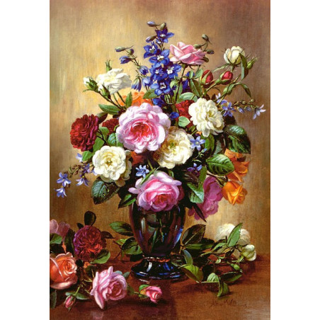 Roses in a Blue Vase