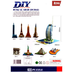 Burj Al Arab - Dubai -  3D Puzzle Model Children DIY Toys