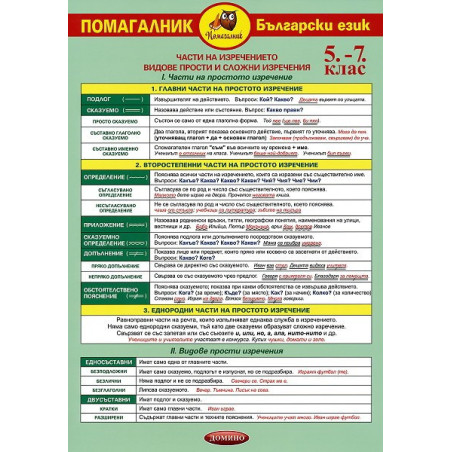 Помагалник по български език за 5. - 7. клас
