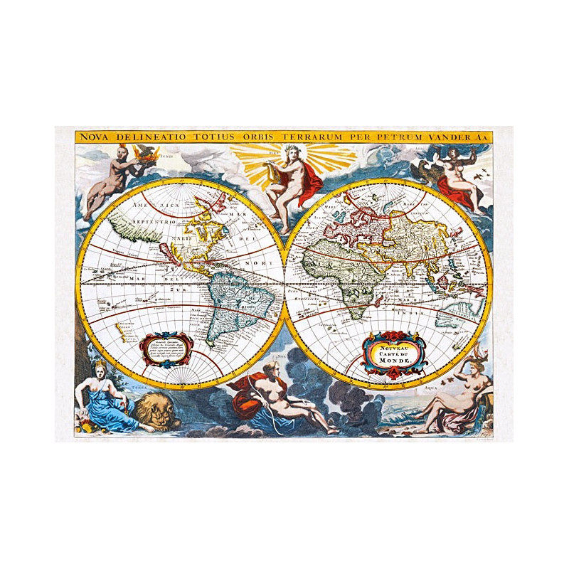 Пъзел - „World map”, early 18th century, Pieter Vander