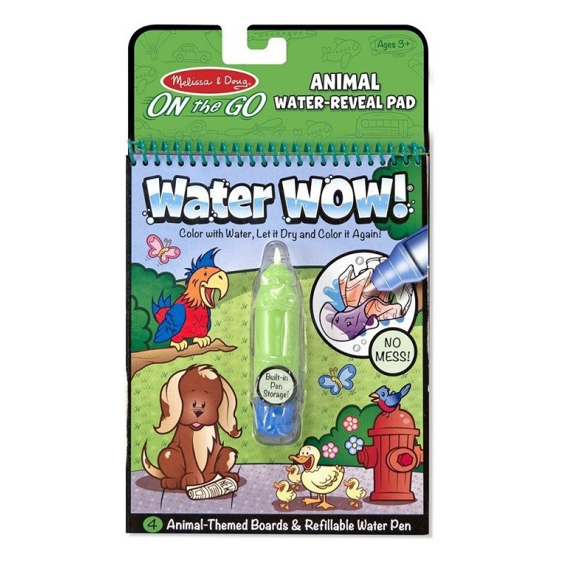 Книжка за оцветяване Вода УАУ! - Животни - Water Wow - Animals - Melissa & Doug
