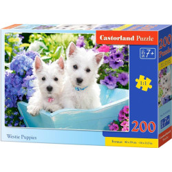 Пъзел Castorland от 200 части - Кученца бели териери Уести
