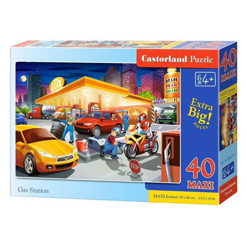 Пъзел Castorland от 40 XXL части - На бензиностанцията