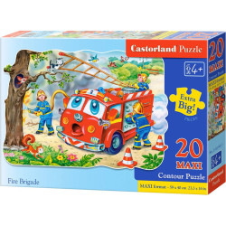 Пъзел Castorland от 20 XXL части - Пожарникари спасяват коте