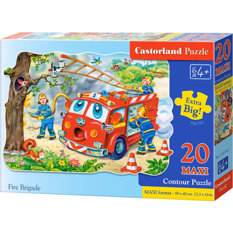 Пъзел Castorland от 20 XXL части - Пожарникари спасяват коте