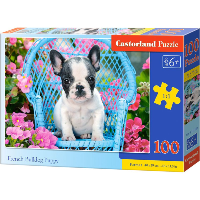 Пъзел Castorland от 100 части - Кученце Френски булдог