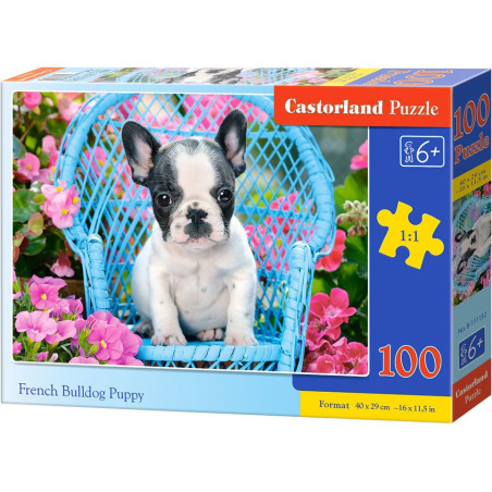 Пъзел Castorland от 100 части - Кученце Френски булдог
