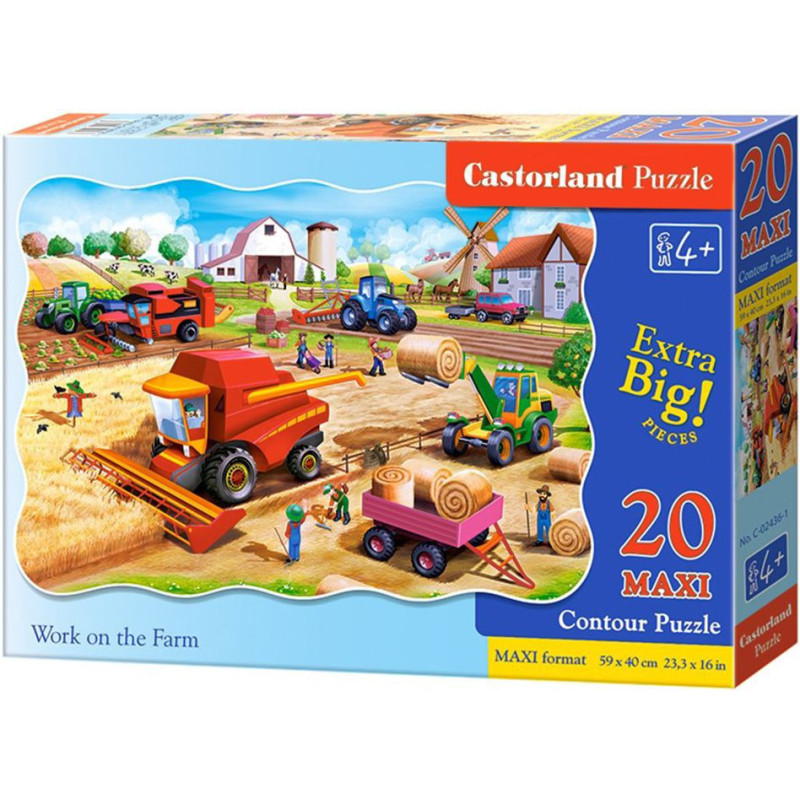 Пъзел Castorland от 20 XXL части - Работа във фермата