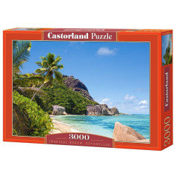 Пъзел Castorland от 3000 части - Тропически плаж, Сейшелите