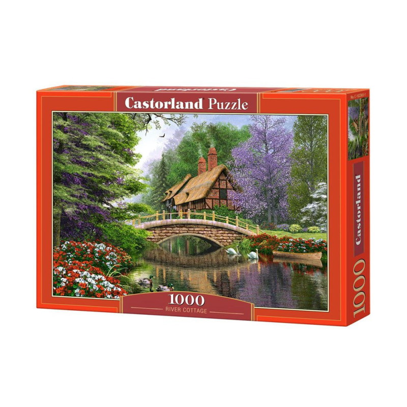 Пъзел Castorland от 1000 части - Къща край реката