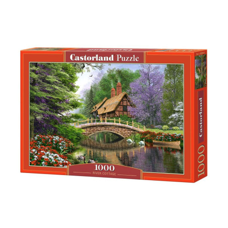 Пъзел Castorland от 1000 части - Къща край реката