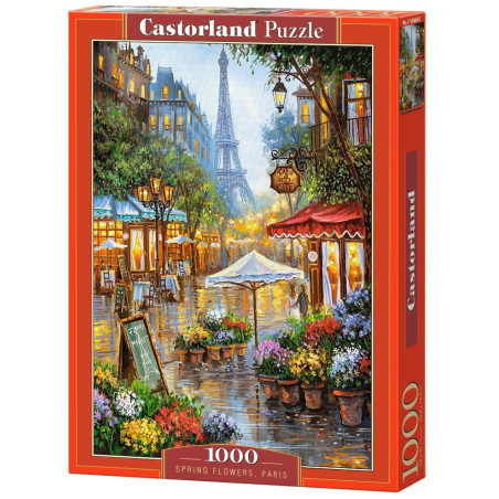 Пъзел Castorland от 1000 части - Пролетни цветя в Париж