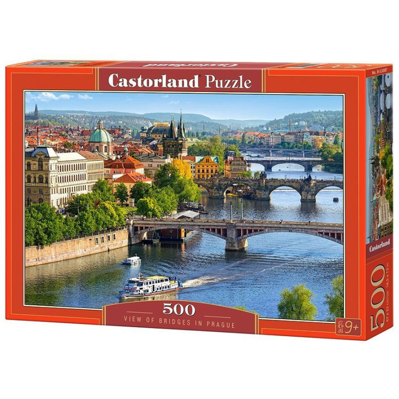 Пъзел Castorland от 500 части - Гледка към мостовете на Прага