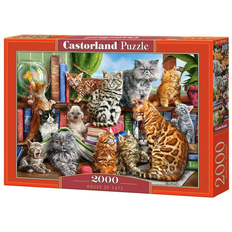 Пъзел Castorland от 2000 части - Къщата на котките, Марчело Корти