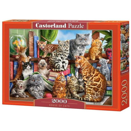 Пъзел Castorland от 2000 части - Къщата на котките, Марчело Корти