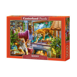 Пъзел Castorland от 3000 части - Тигри идващи към живот