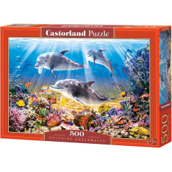 Пъзел Castorland от 500 части - Делфини под водата