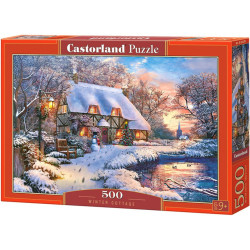 Пъзел Castorland от 500 части - Зимна вила, Доминик Дейвисън