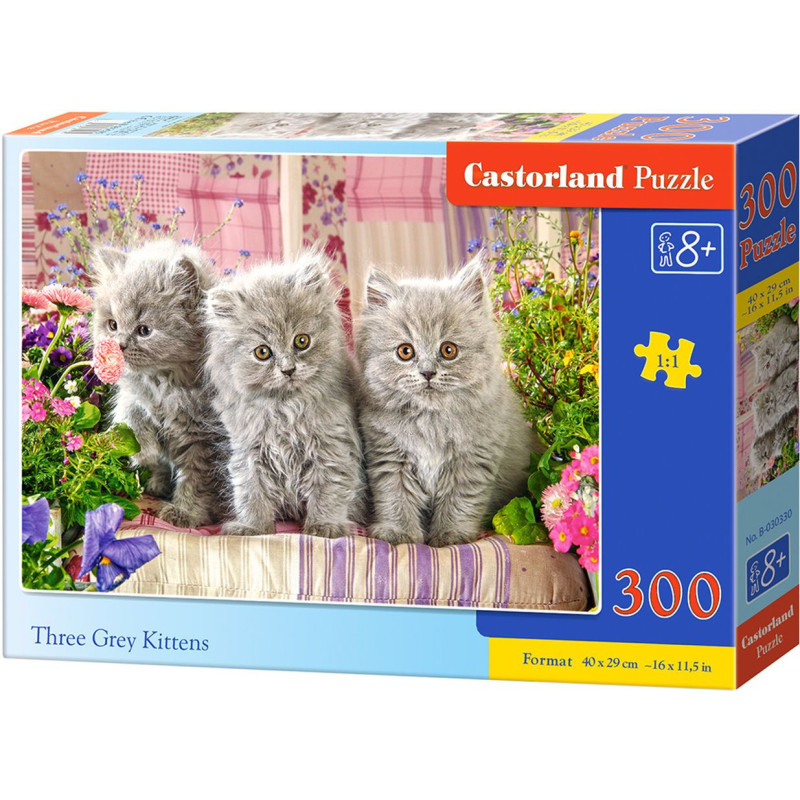 Пъзел Castorland от 300 части - Три сиви котенца