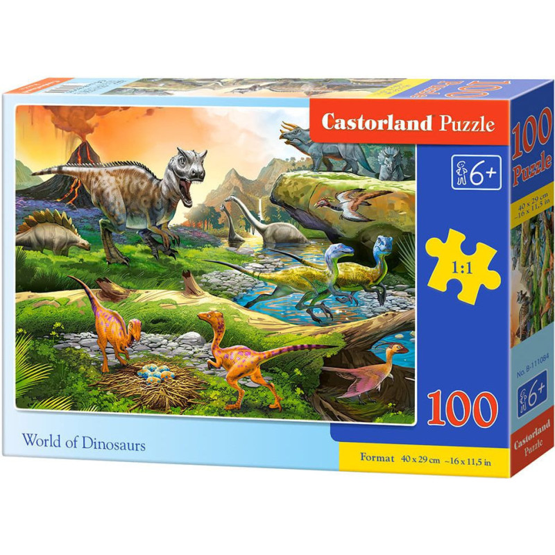 Пъзел Castorland от 100 части - Светът на динозаврите
