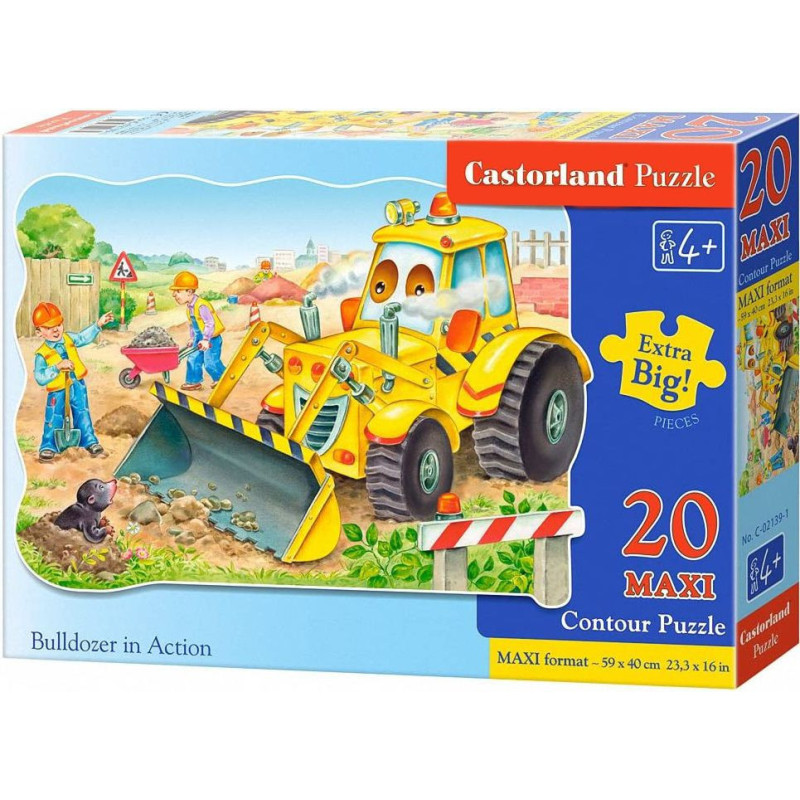 Пъзел Castorland от 20 XXL части - Булдозер в действие