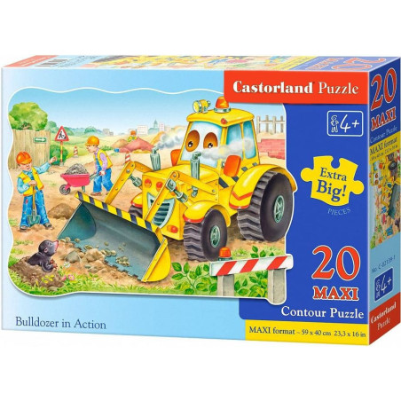 Пъзел Castorland от 20 XXL части - Булдозер в действие