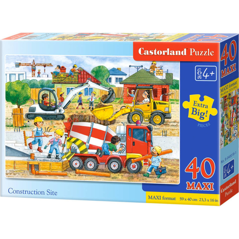 Пъзел Castorland от 40 XXL части - Строителна площадка