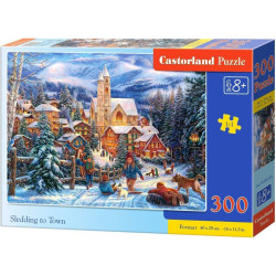 Пъзел Castorland от 300 части - Спускане с шейна към града