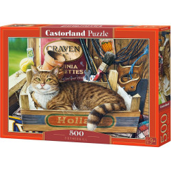 Пъзел Castorland от 500 части - Коте в щайга