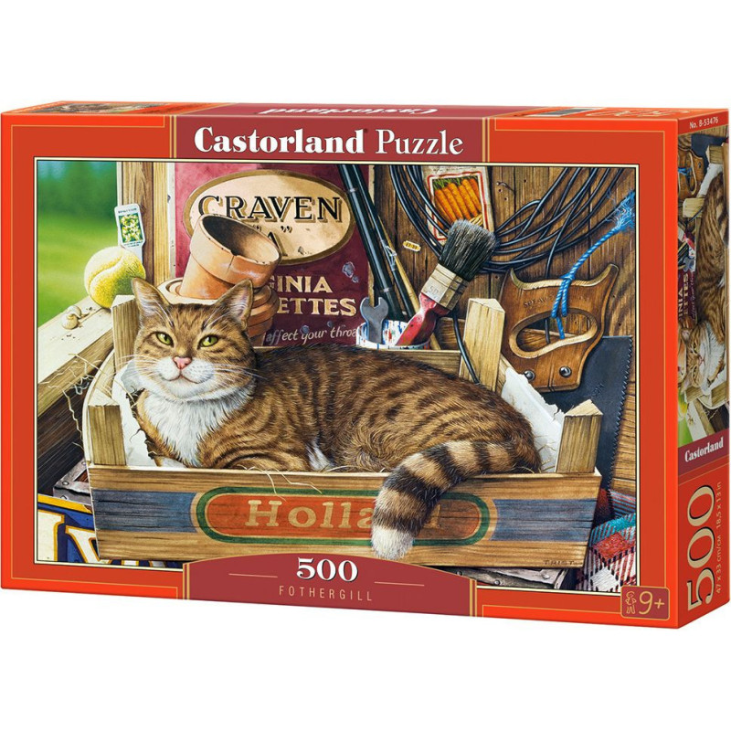 Пъзел Castorland от 500 части - Коте в щайга