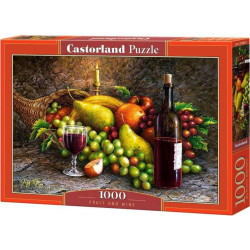 Пъзел Castorland от 1000 части - Плодове и вино