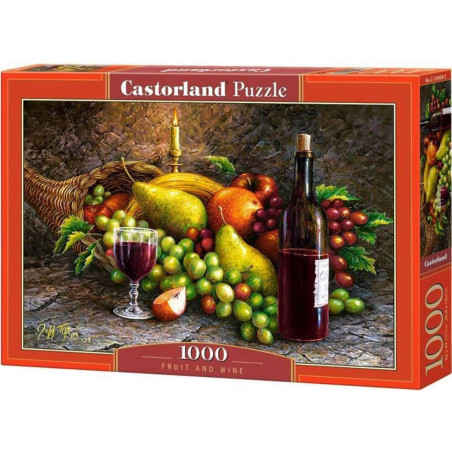 Пъзел Castorland от 1000 части - Плодове и вино