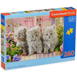 Пъзел Castorland от 260 части - Малки сиви котета