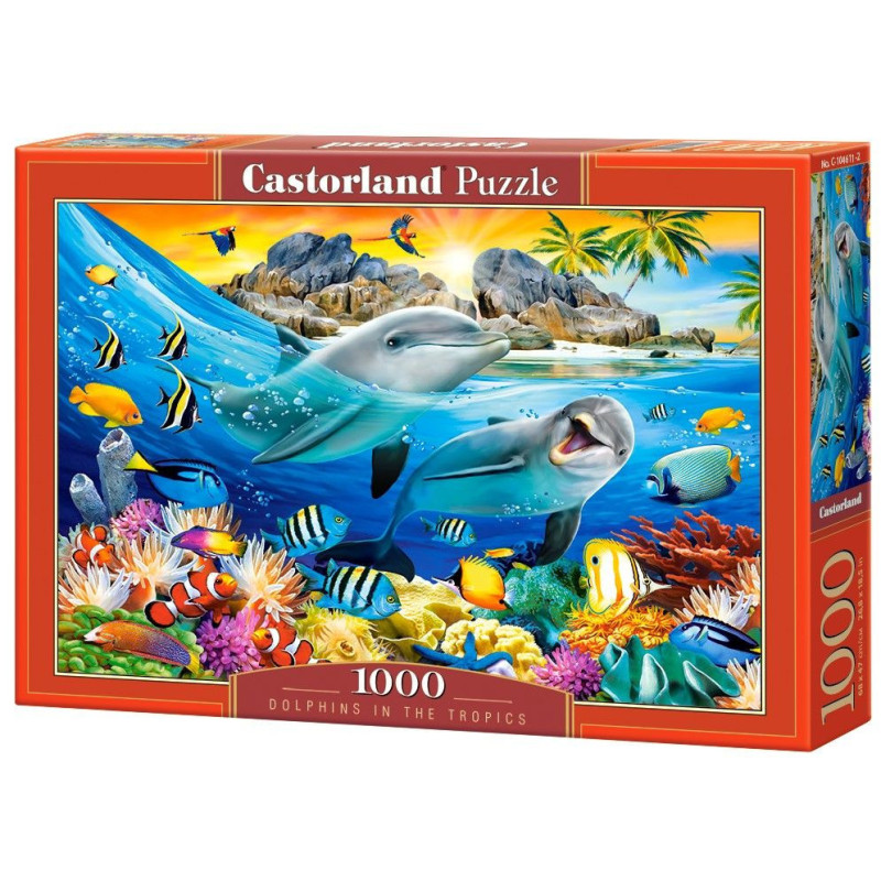 Пъзел Castorland от 1000 части - Делфини
