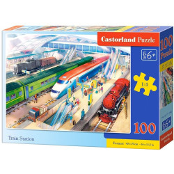 Пъзел Castorland от 100 части - На гарата