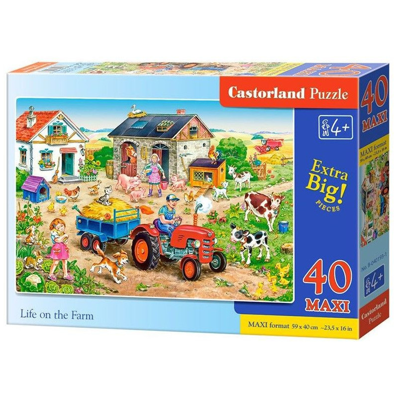 Пъзел Castorland от 40 XXL части - Живот във фермата