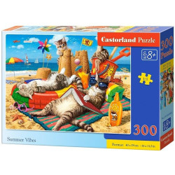 Пъзел Castorland от 300 части - Котки на плажа