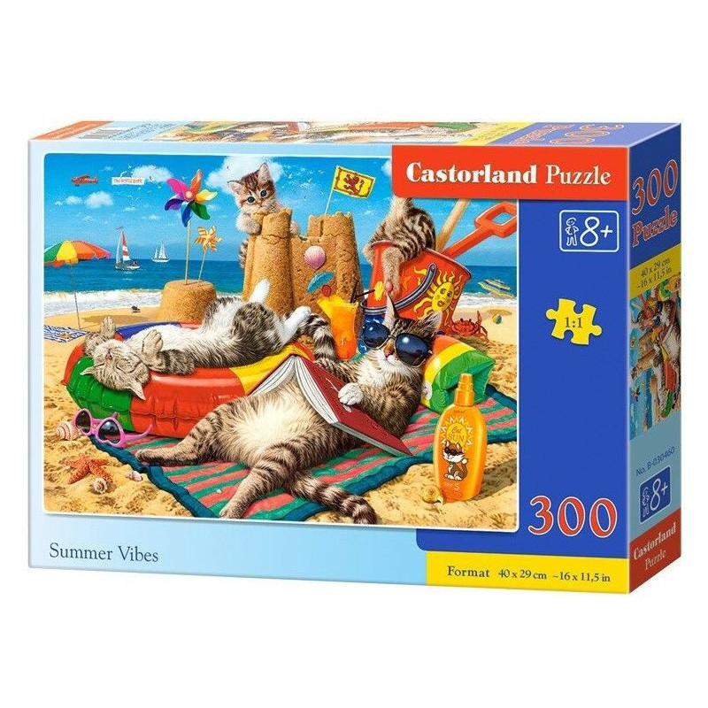 Пъзел Castorland от 300 части - Котки на плажа