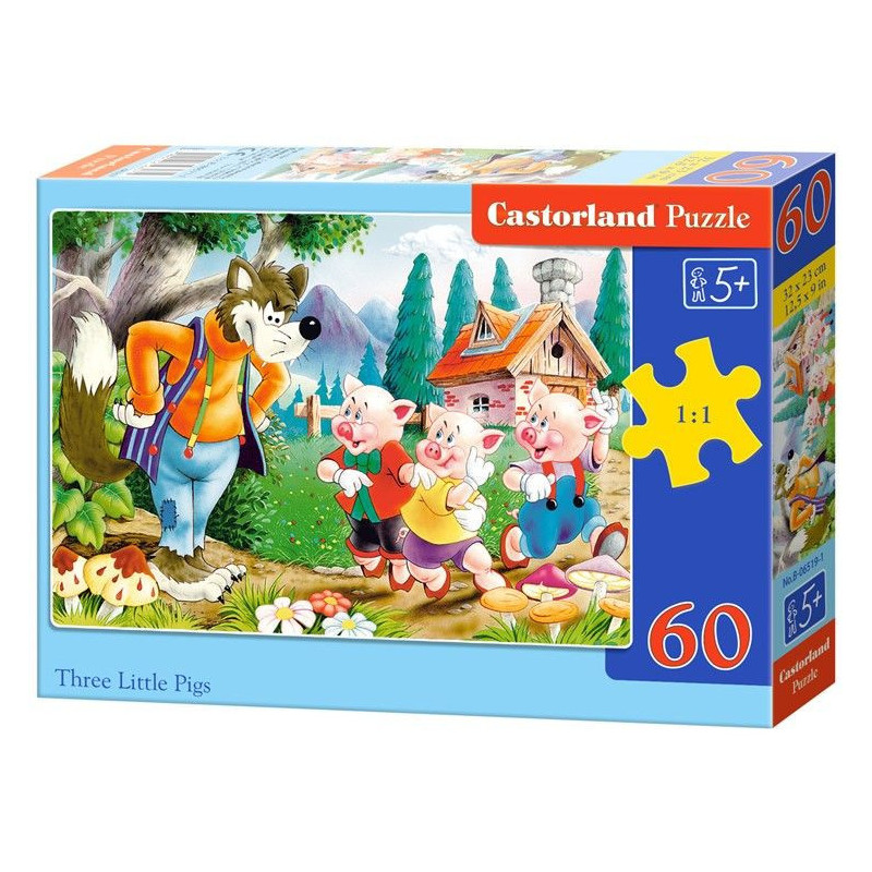 Пъзел Castorland от 60 части - Трите прасенца