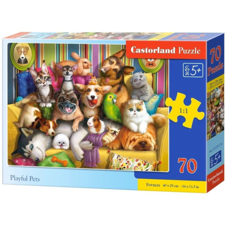 Пъзел Castorland от 70 части - Игриви приятелчета