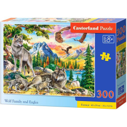 Пъзел Castorland от 300 части - Вълче семейство и орли