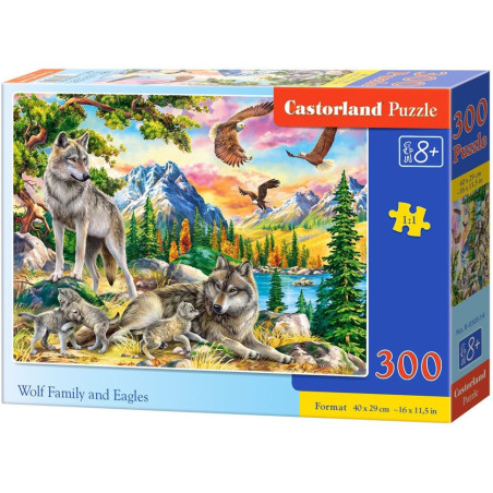 Пъзел Castorland от 300 части - Вълче семейство и орли