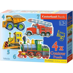 Пъзел Castorland 4 в 1 - Строителна техника