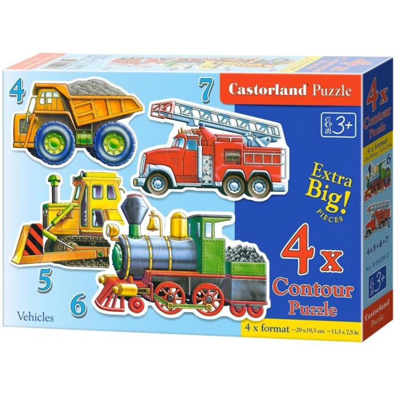 Пъзел Castorland 4 в 1 - Строителна техника