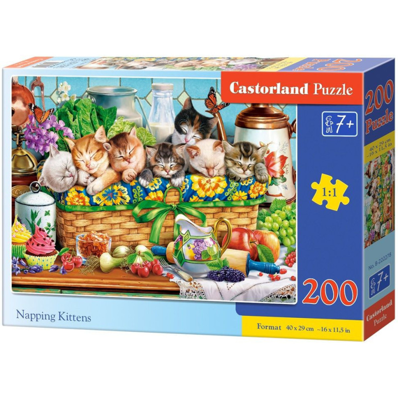 Пъзел Castorland от 200 части - Дремещи котенца