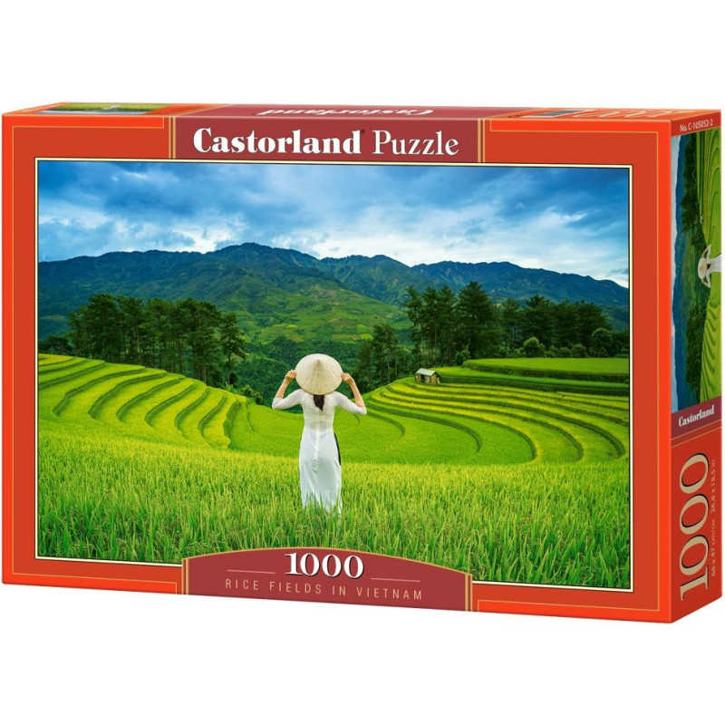 Пъзел Castorland от 1000 части - Оризови поля във Виетнам
