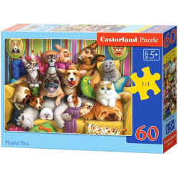 Пъзел Castorland от 60 части - Игриви приятелчета